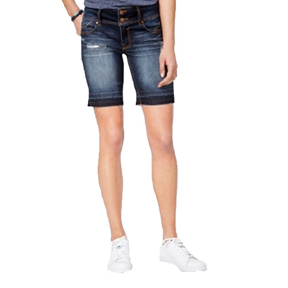 Tinsel Town Ripped Denim Bermuda Shorts Size 0